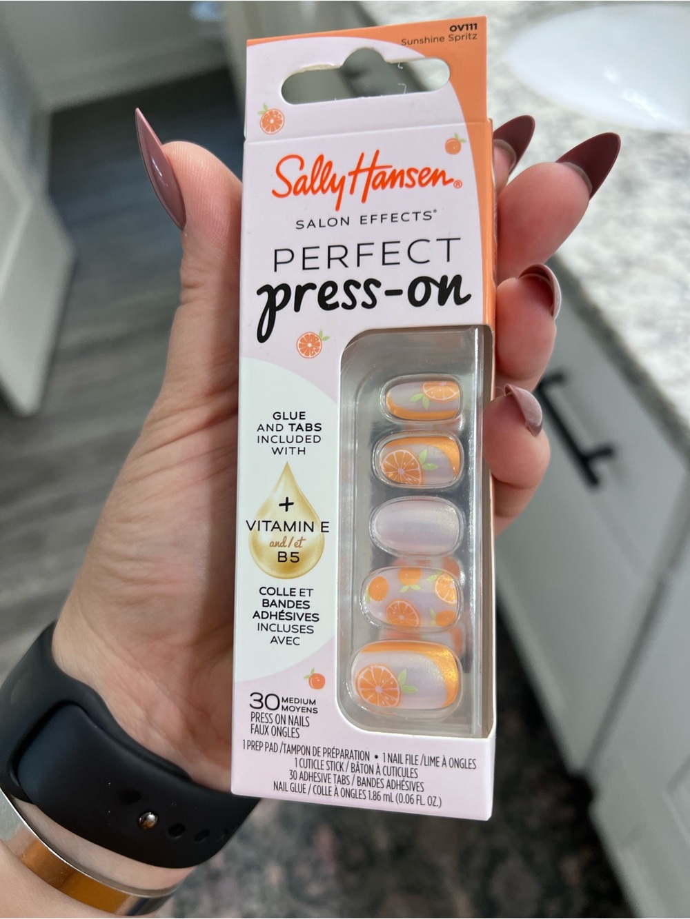 Sally Hansen Perfect Press-On Nails - Orange Citrus Design